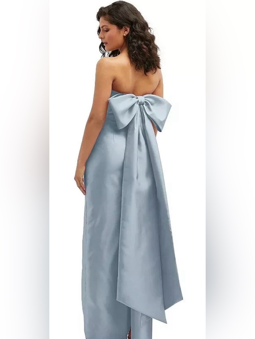 Alfred Sung mist Strapless Bow Back Satin Column Gown D856 size 2 with tags